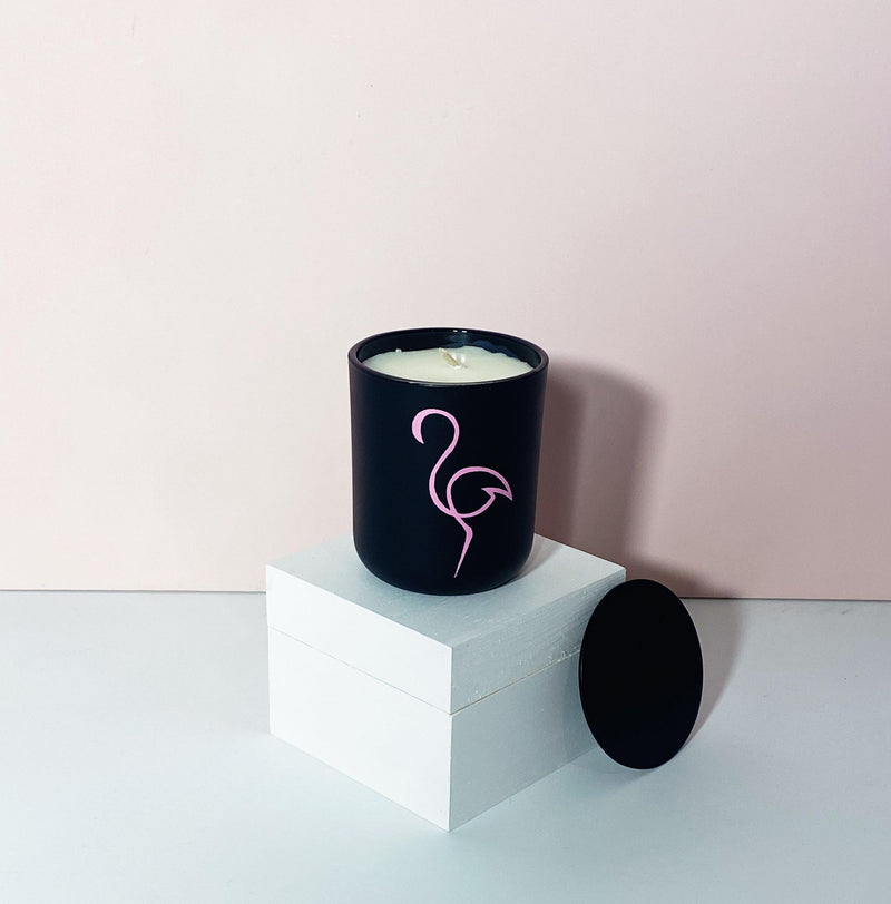 Matte Black Flamingo Candle