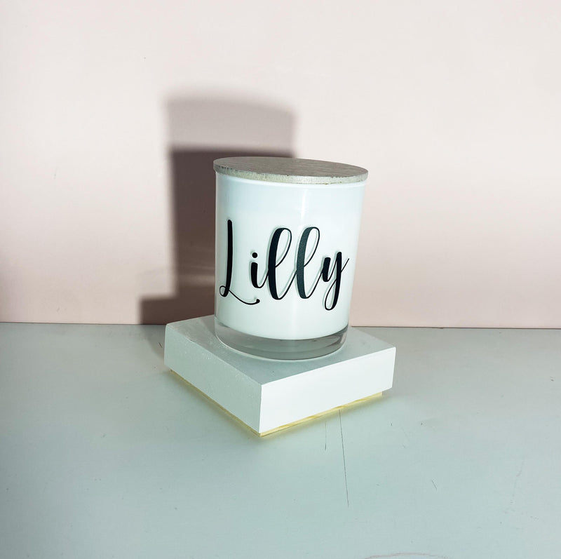 Personalised Candle - White Washed Lid