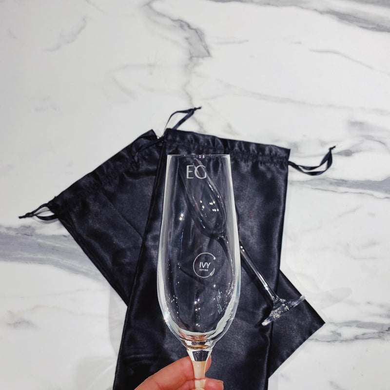 Personalised Rounded Crystal Flute Glass