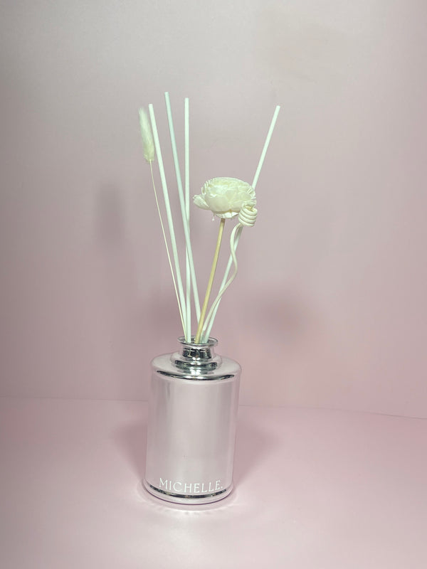 Silver Personalised Room Diffuser with preserved florals - 250ml