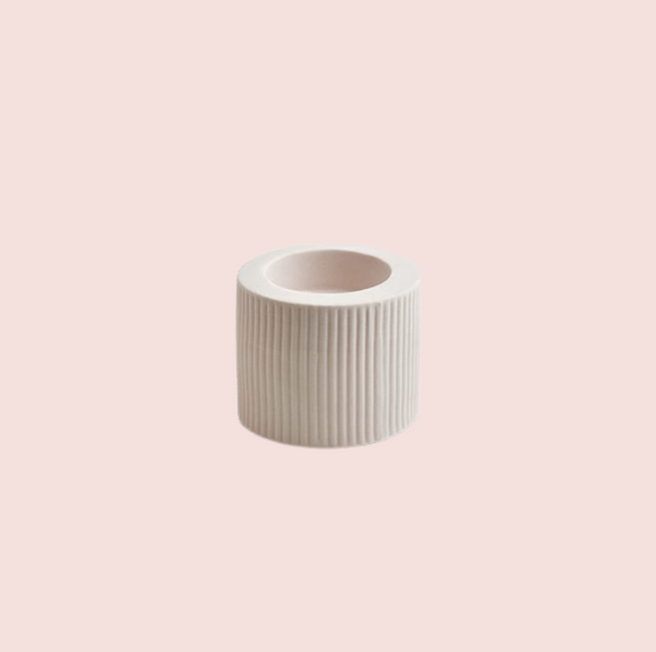 Ribbed Infinity Candle Holder Pink